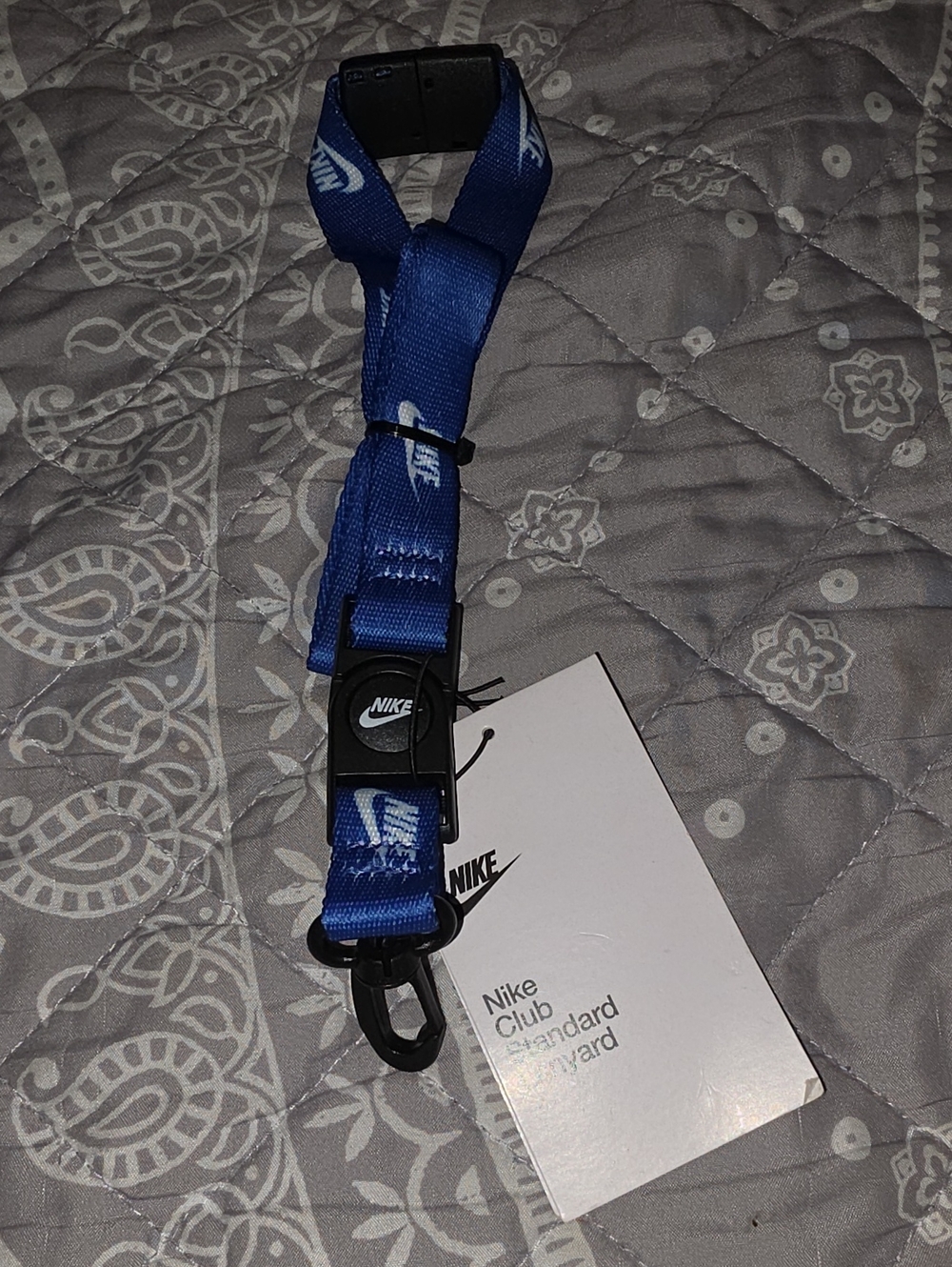 Nike Blue Branded Key Lanyard with Black Clip